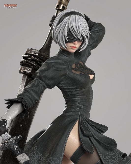 NieR: Automata 2B – Mechanical Soul Diorama Statue | Maximum Detailed 16K Ultra-High Definition