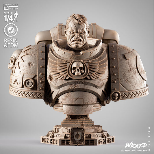 Warhammer 40K Titus Bust | Maximum Detailed 16K Ultra-High Definition