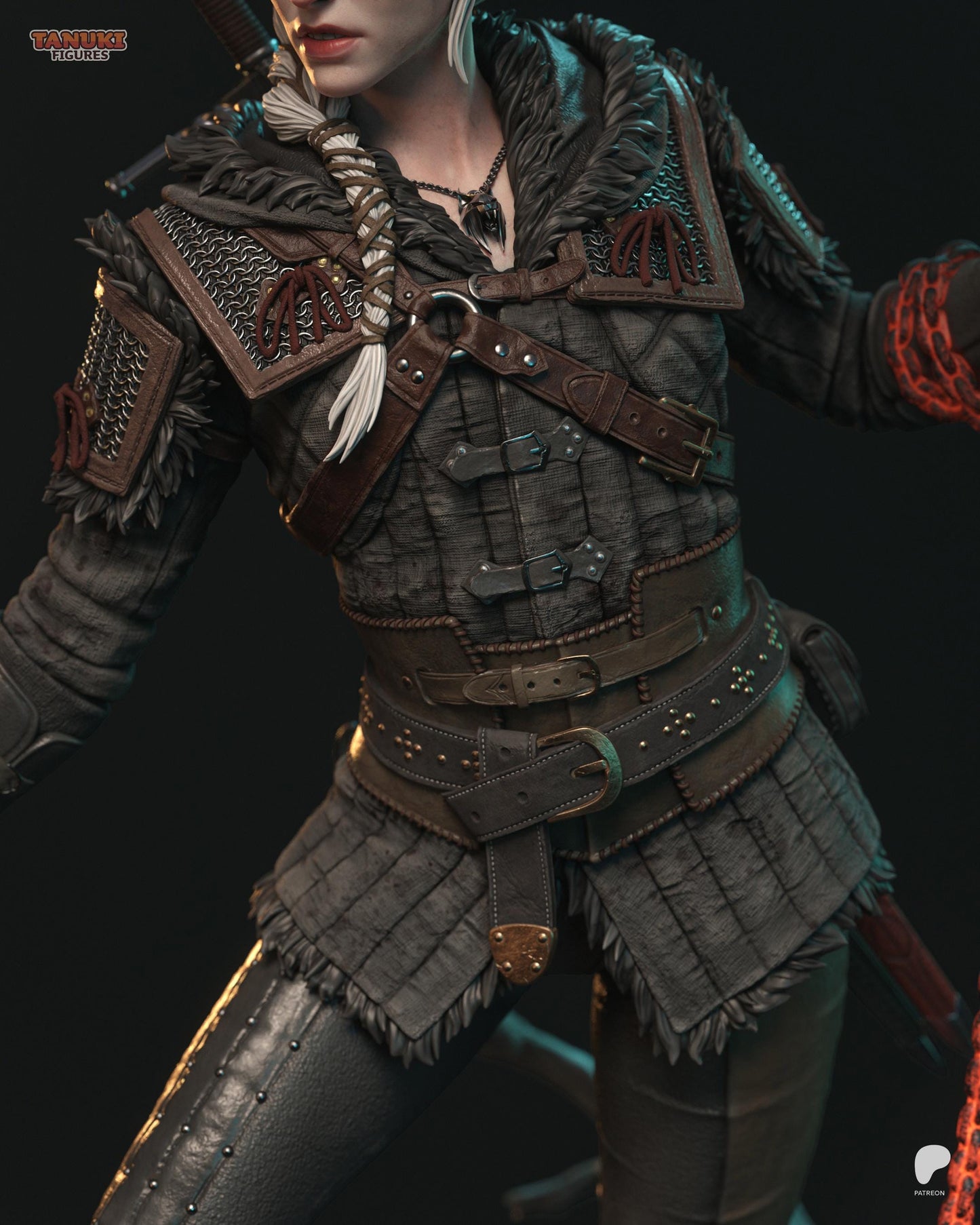 Ciri (Cirilla) – The Witcher 3 Monster Hunter Diorama Statue | Maximum Detailed 16K Ultra-High Definition