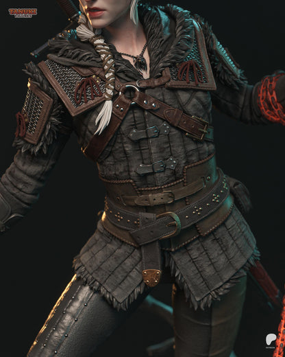 Ciri (Cirilla) – The Witcher 3 Monster Hunter Diorama Statue | Maximum Detailed 16K Ultra-High Definition