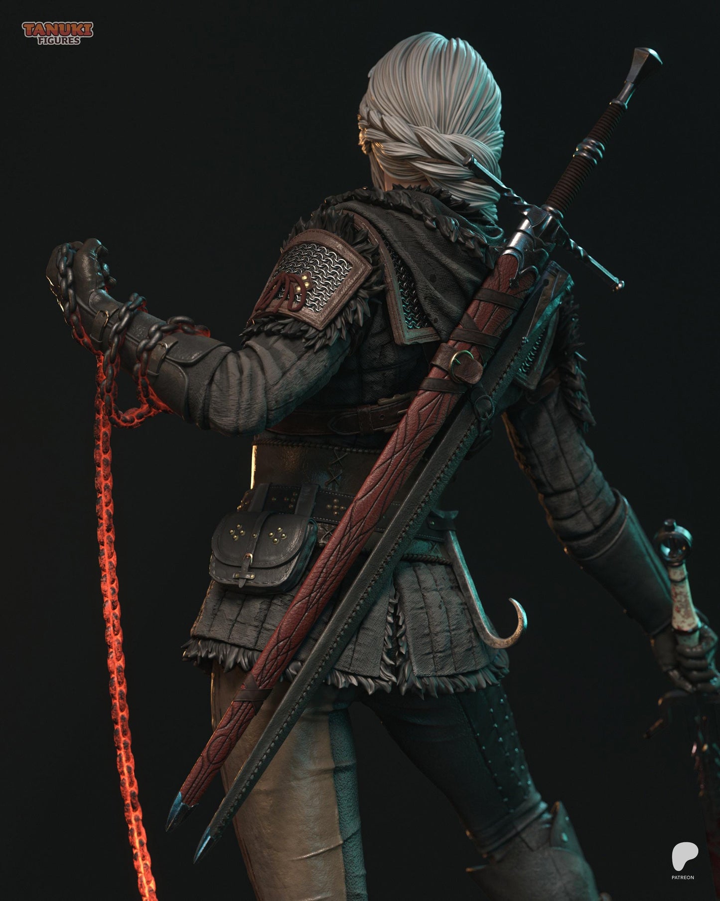 Ciri (Cirilla) – The Witcher 3 Monster Hunter Diorama Statue | Maximum Detailed 16K Ultra-High Definition