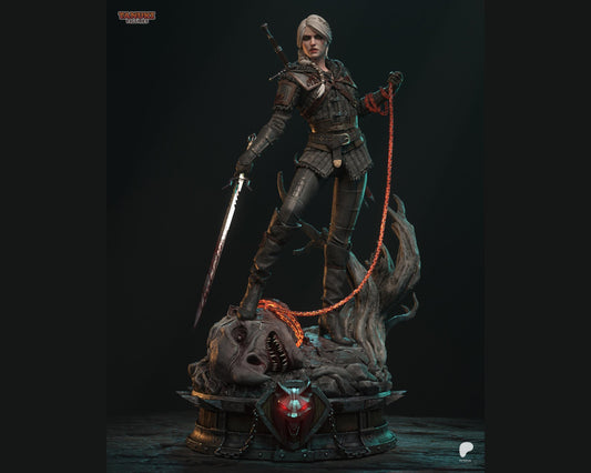 Ciri (Cirilla) – The Witcher 3 Monster Hunter Diorama Statue | Maximum Detailed 16K Ultra-High Definition