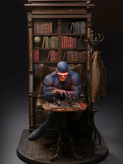 The Tactician Cyclops: X-Men Leader Library Diorama | Maximum Detailed 16K Ultra-High Definition