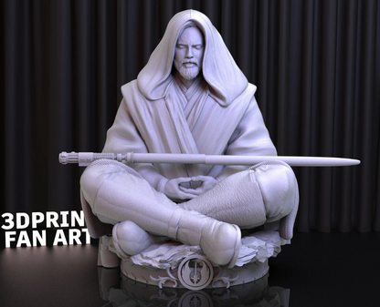 Hand-Painted Obi Wan Kenobi Bust | Maximum Detailed 16K Ultra-High Definition