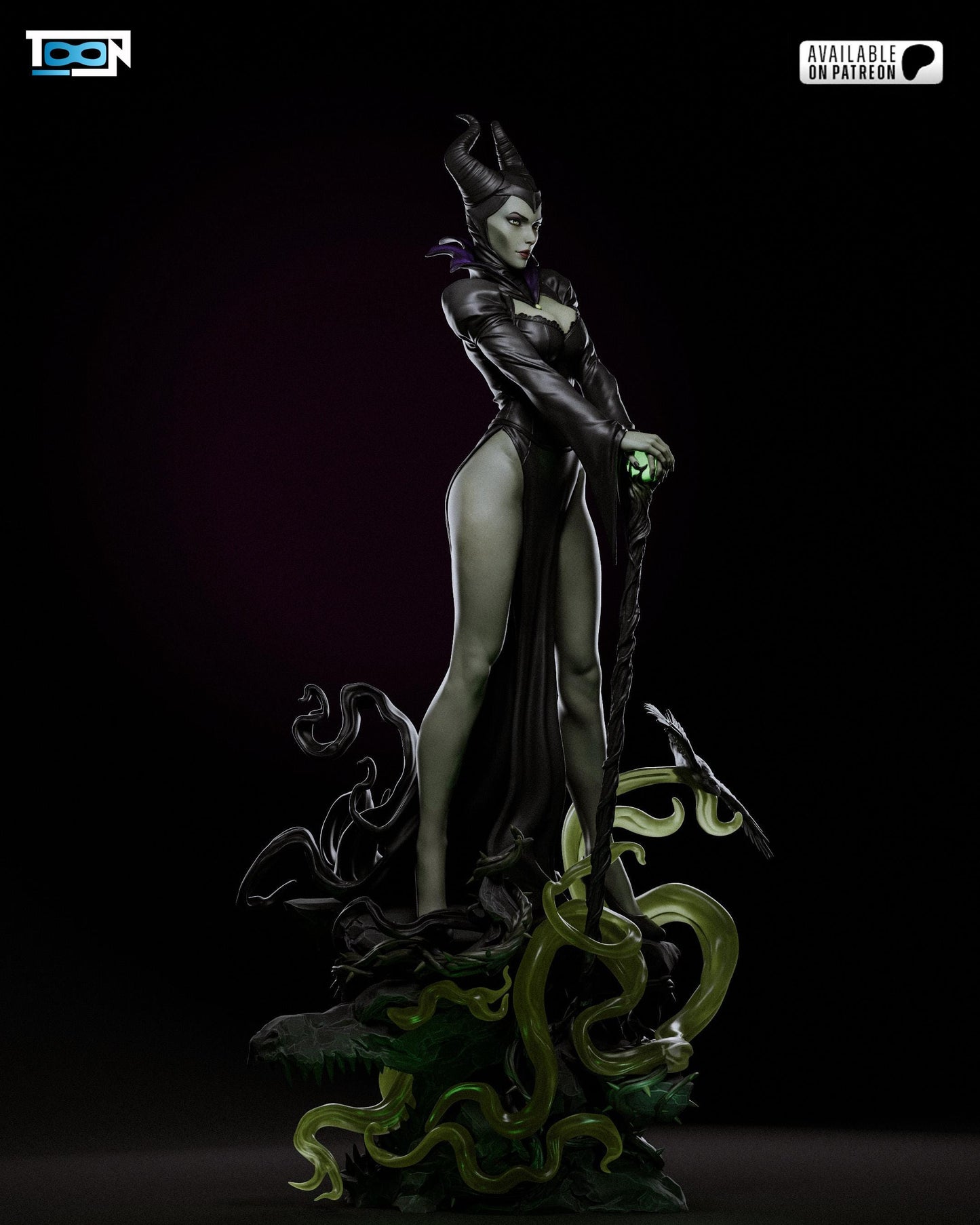 Maleficent Dark Fairy – Sleeping Beauty Fan Art Statue |  Maximum Detailed 16K Ultra-High Definition