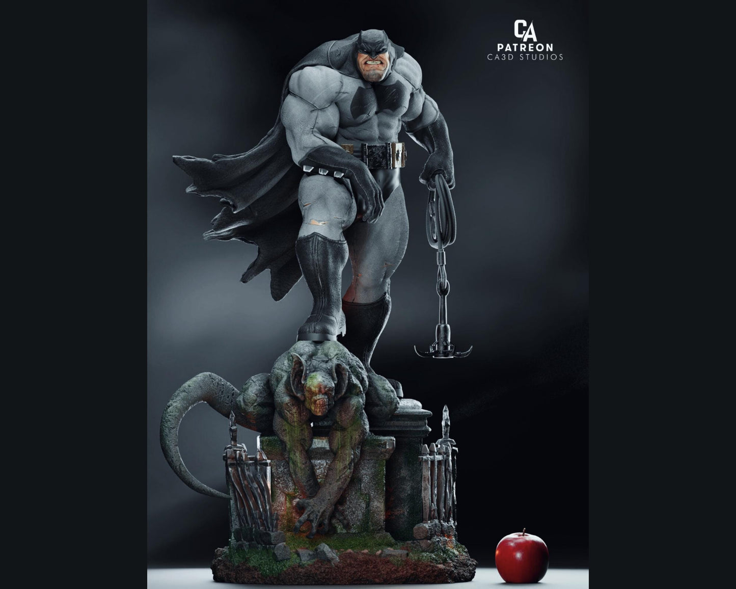 Hand-Painted Dark Knight Sculpture | Maximum Detailed 16K Ultra-High Definition Resin