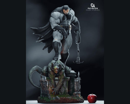 Hand-Painted Dark Knight Sculpture | Maximum Detailed 16K Ultra-High Definition Resin