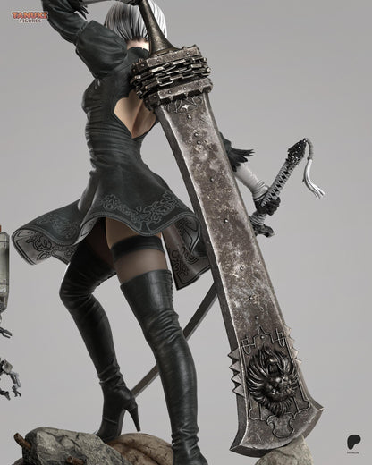 NieR: Automata 2B – Mechanical Soul Diorama Statue | Maximum Detailed 16K Ultra-High Definition