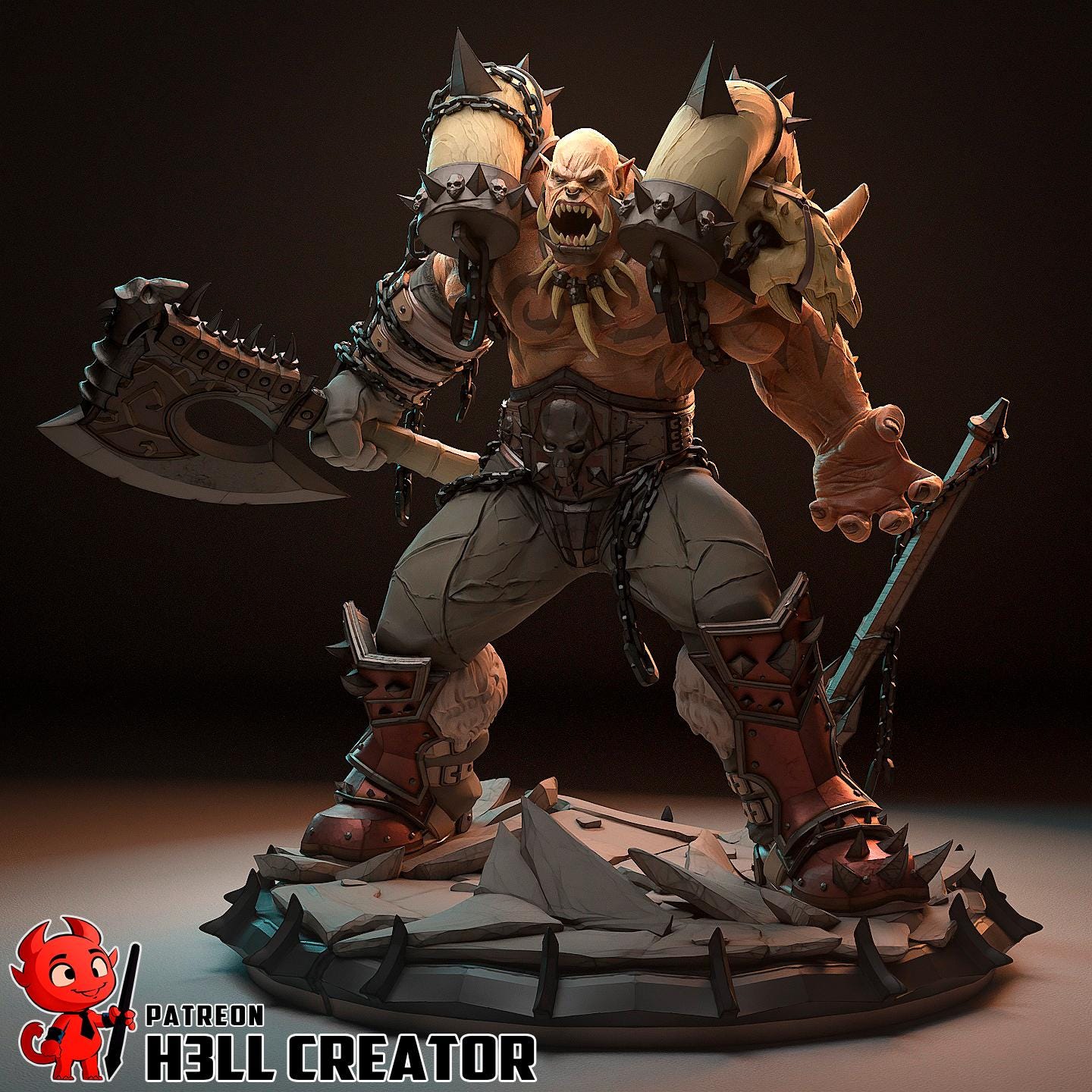 Garrosh Hellscream – World of Warcraft Orc Warchief | Maximum Detailed 16K Ultra-High Definition