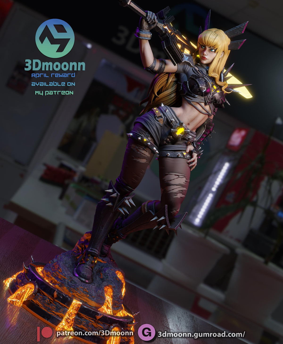 Magik (Illyana Rasputina) – Marvel X-Men Soulsword Statue | Maximum Detailed 16K Ultra-High Definition