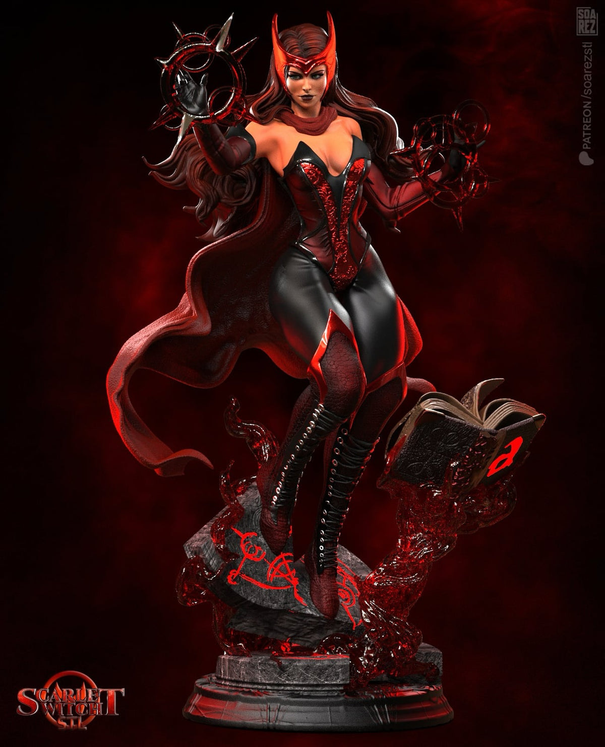 Scarlet Witch Statue | Maximum Detailed 16K Ultra-High Definition