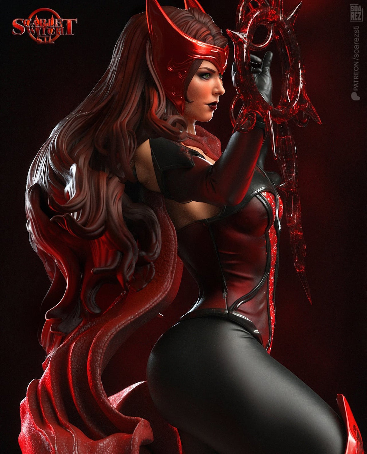 Scarlet Witch Statue | Maximum Detailed 16K Ultra-High Definition