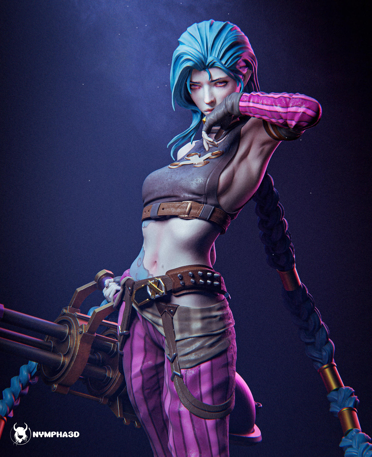 Jinx The Reckless Sculpture | Maximum Detailed 16K Ultra-High Definition