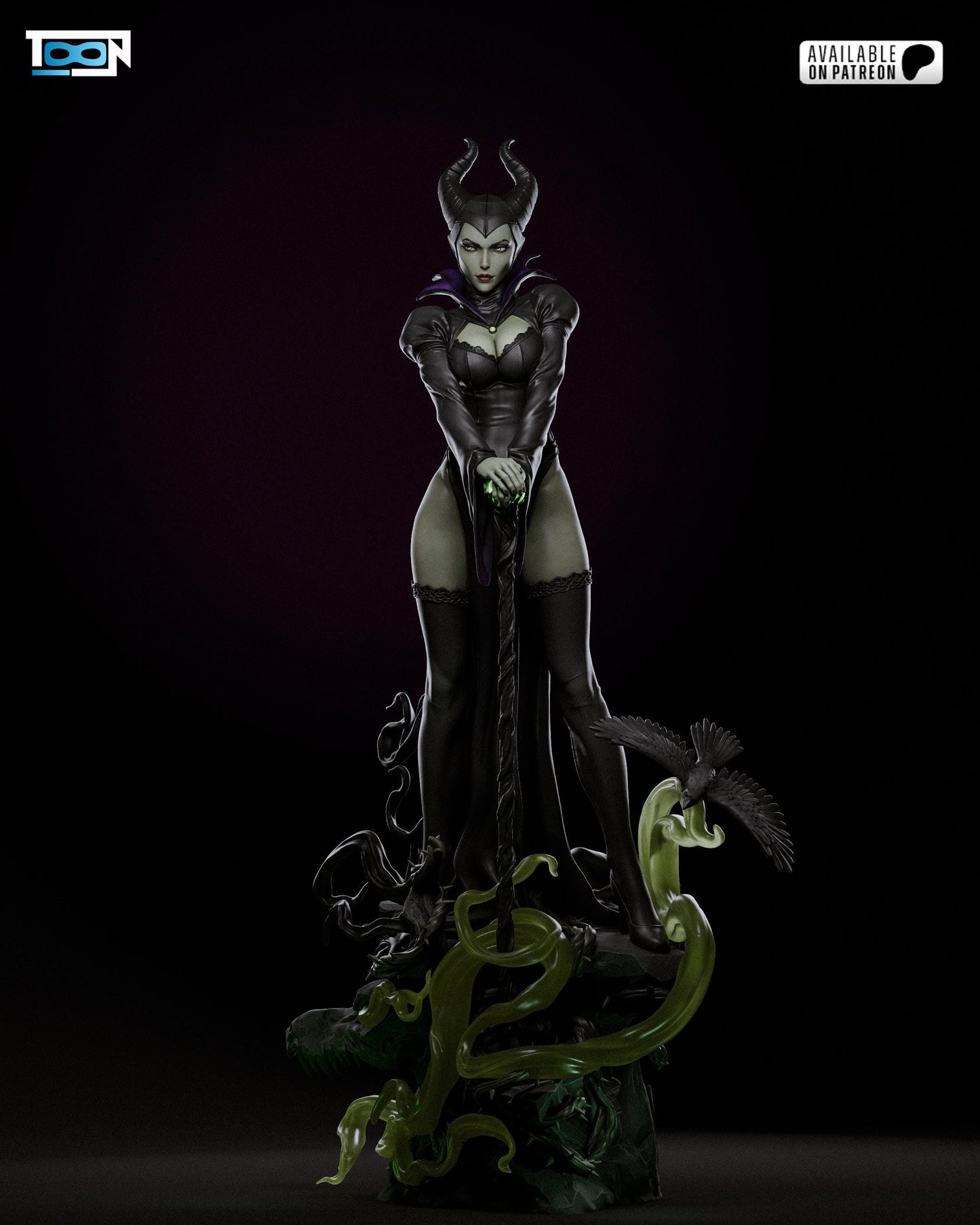 Maleficent Dark Fairy – Sleeping Beauty Fan Art Statue |  Maximum Detailed 16K Ultra-High Definition