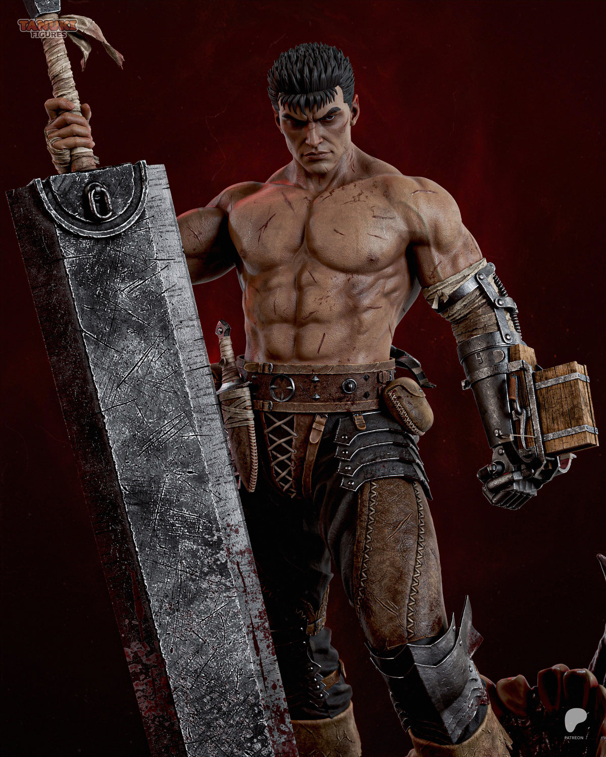 Guts The Black Swordsman Statue – Berserk Anime Diaroma | Maximum Detailed 16K Ultra-High Definition