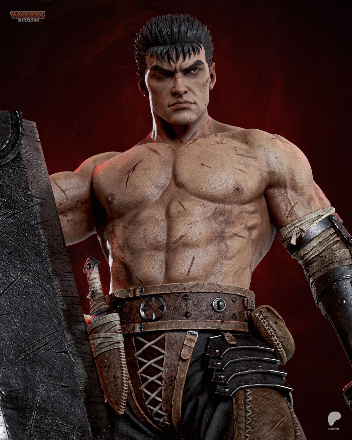 Guts The Black Swordsman Statue – Berserk Anime Diaroma | Maximum Detailed 16K Ultra-High Definition