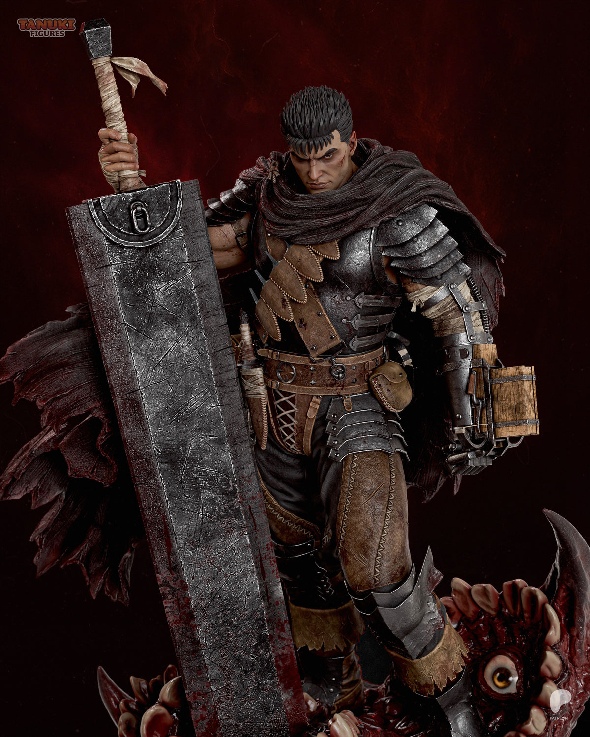 Guts The Black Swordsman Statue – Berserk Anime Diaroma | Maximum Detailed 16K Ultra-High Definition