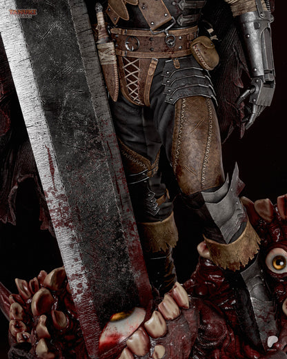 Guts The Black Swordsman Statue – Berserk Anime Diaroma | Maximum Detailed 16K Ultra-High Definition