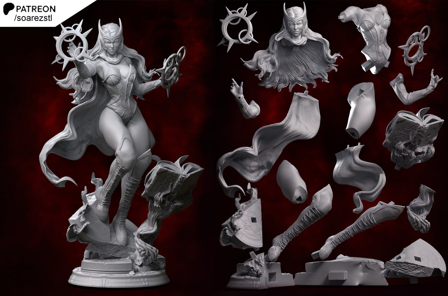 Scarlet Witch Statue | Maximum Detailed 16K Ultra-High Definition