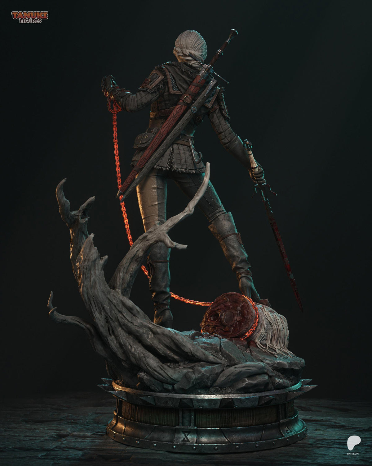 Ciri (Cirilla) – The Witcher 3 Monster Hunter Diorama Statue | Maximum Detailed 16K Ultra-High Definition
