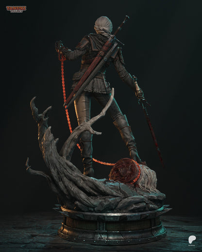 Ciri (Cirilla) – The Witcher 3 Monster Hunter Diorama Statue | Maximum Detailed 16K Ultra-High Definition