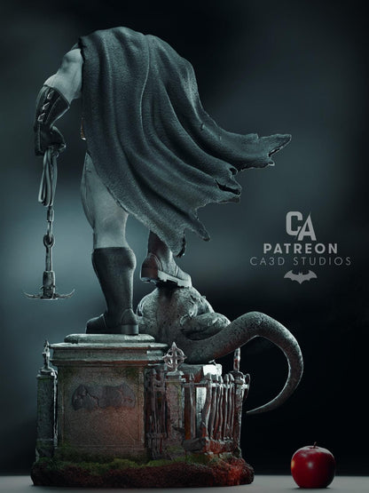 Hand-Painted Dark Knight Sculpture | Maximum Detailed 16K Ultra-High Definition Resin