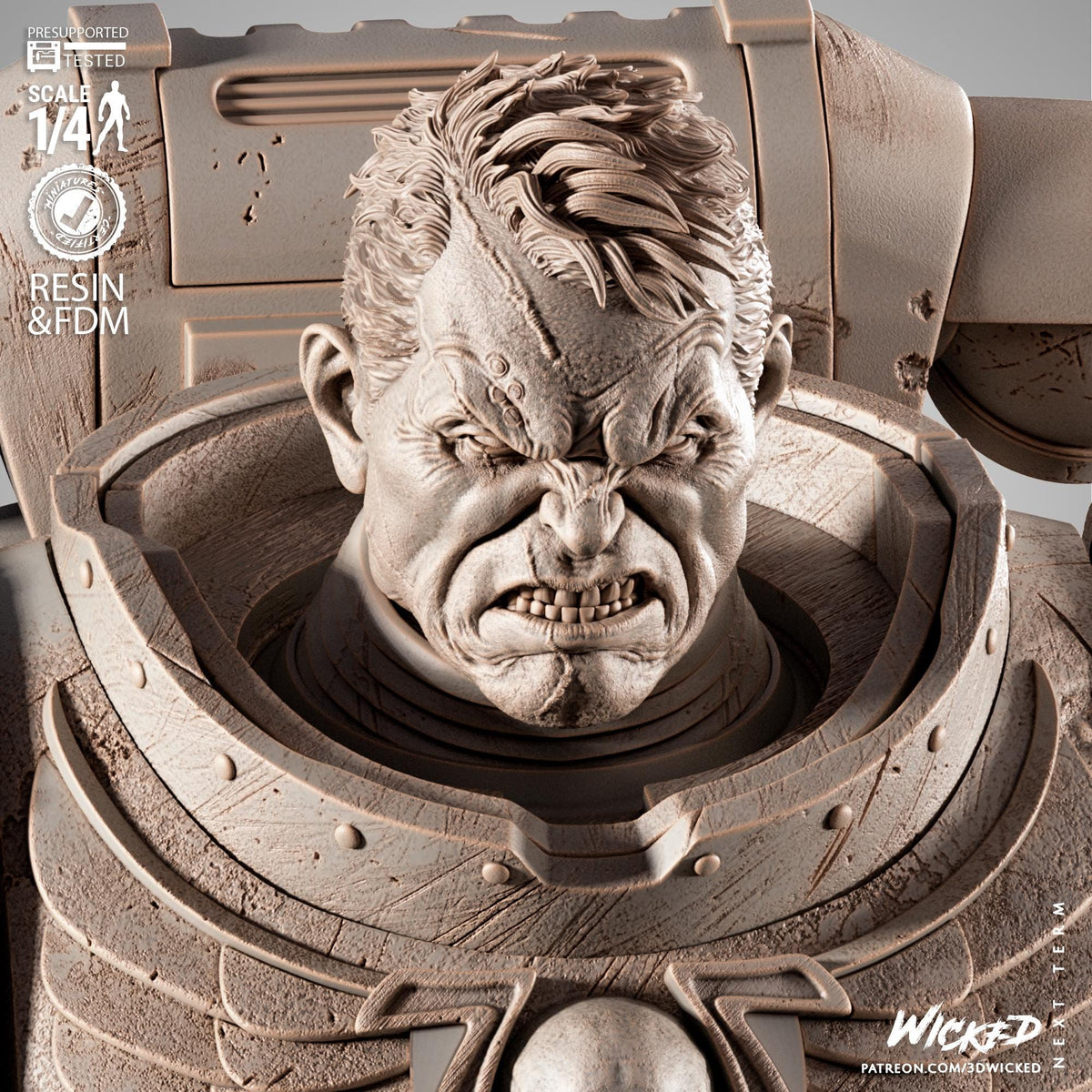 Warhammer 40K Titus Bust | Maximum Detailed 16K Ultra-High Definition