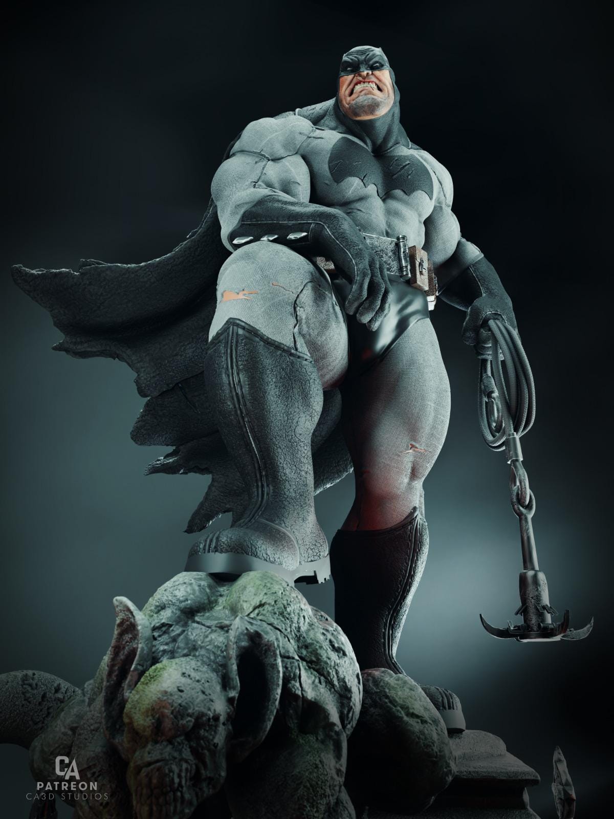 Hand-Painted Dark Knight Sculpture | Maximum Detailed 16K Ultra-High Definition Resin