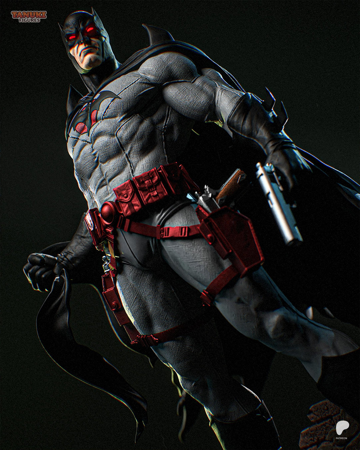 Retro Dark Knight - Batman Statue  | Maximum Detailed 16K Ultra-High Definition