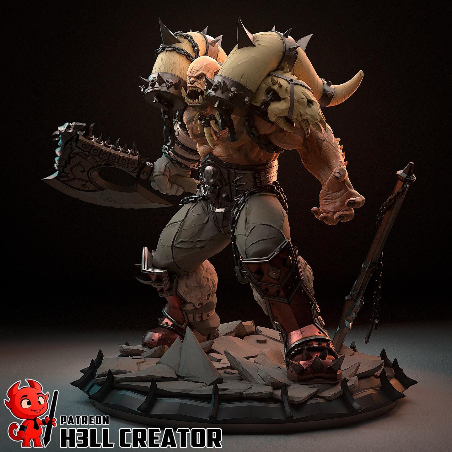 Garrosh Hellscream – World of Warcraft Orc Warchief | Maximum Detailed 16K Ultra-High Definition