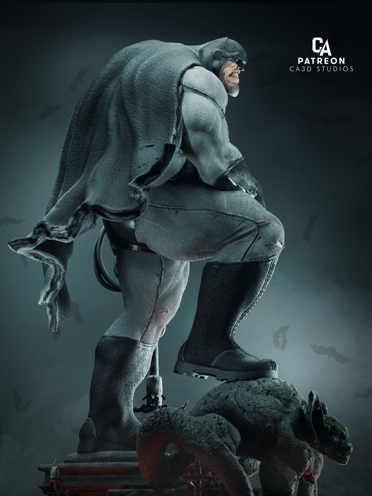 Hand-Painted Dark Knight Sculpture | Maximum Detailed 16K Ultra-High Definition Resin