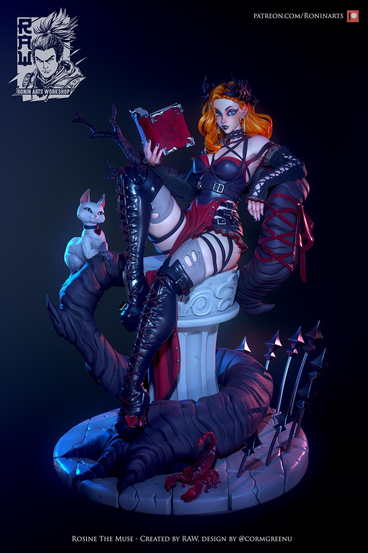 Pin-up Rosanne The Witch Queen Sculpture & Miniature | Maximum Detailed 12K Resin Collectible