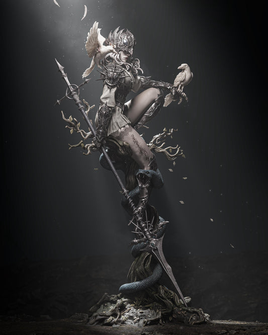 Lenora Queen of Crows Sculpture | Maximum Detailed 12k Resin Printed Figure