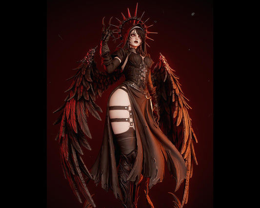Corrupted Nun Dark Fantasy Statue | Maximum Detailed 12k Resin 3D Printed Figure