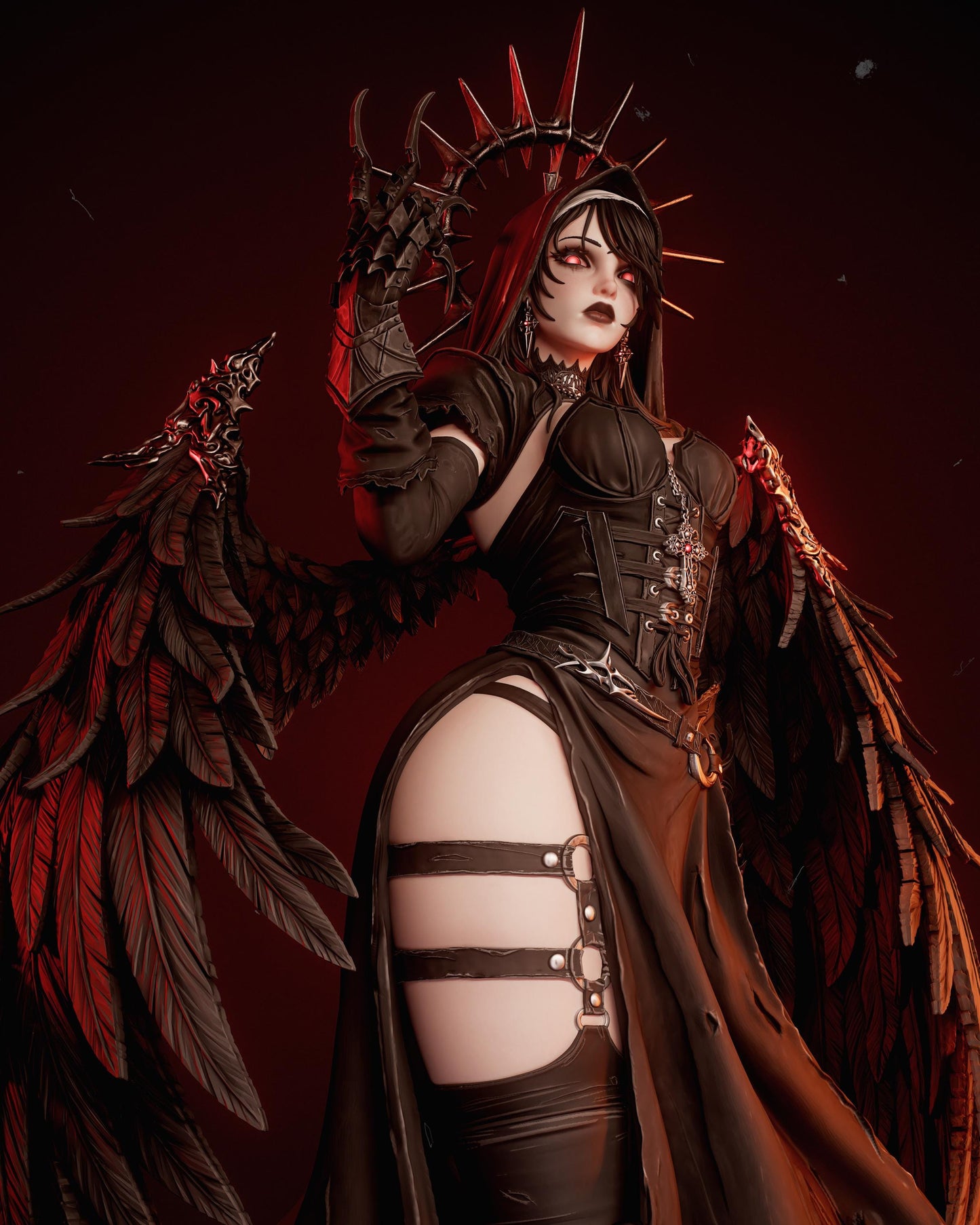 Corrupted Nun Dark Fantasy Statue | Maximum Detailed 12k Resin 3D Printed Figure