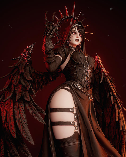 Corrupted Nun Dark Fantasy Statue | Maximum Detailed 12k Resin 3D Printed Figure