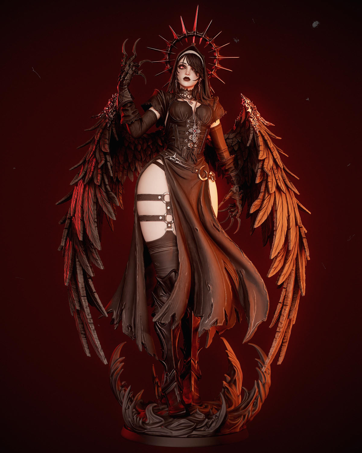 Corrupted Nun Dark Fantasy Statue | Maximum Detailed 12k Resin 3D Printed Figure