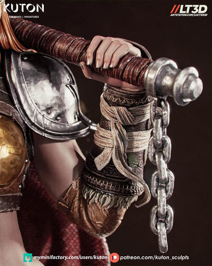 Nordic Valkyrie Warrior Statue – 3D Printed Resin Collectible Figure