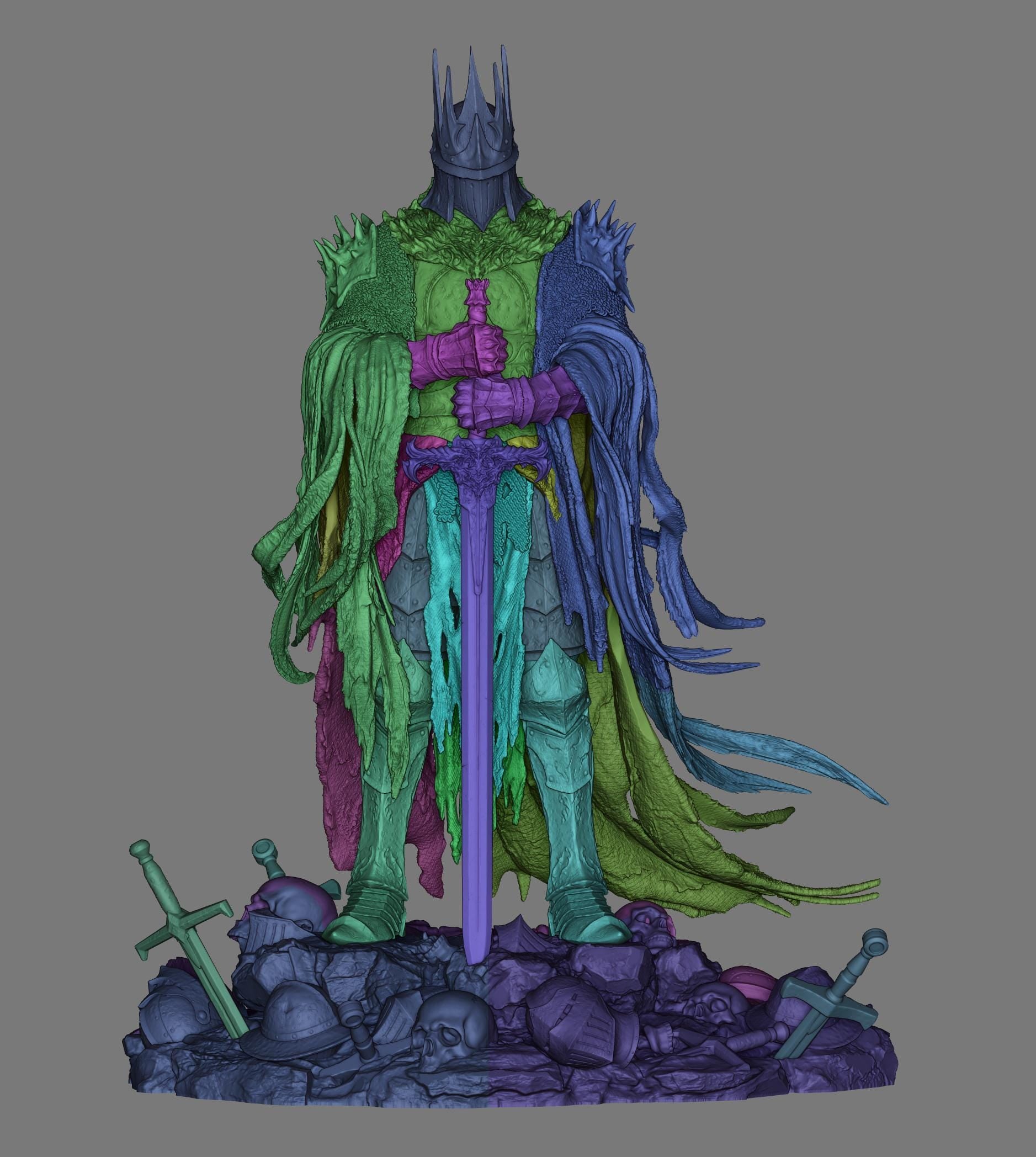 Death Knight Warrior Statue | Maximum Detailed 12k Resin Printed Figure