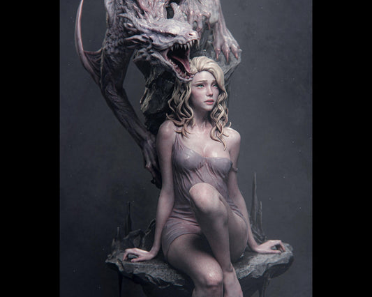Elegy of Wyrm Statue | Maximum Detailed 12k Resin Printed Figure