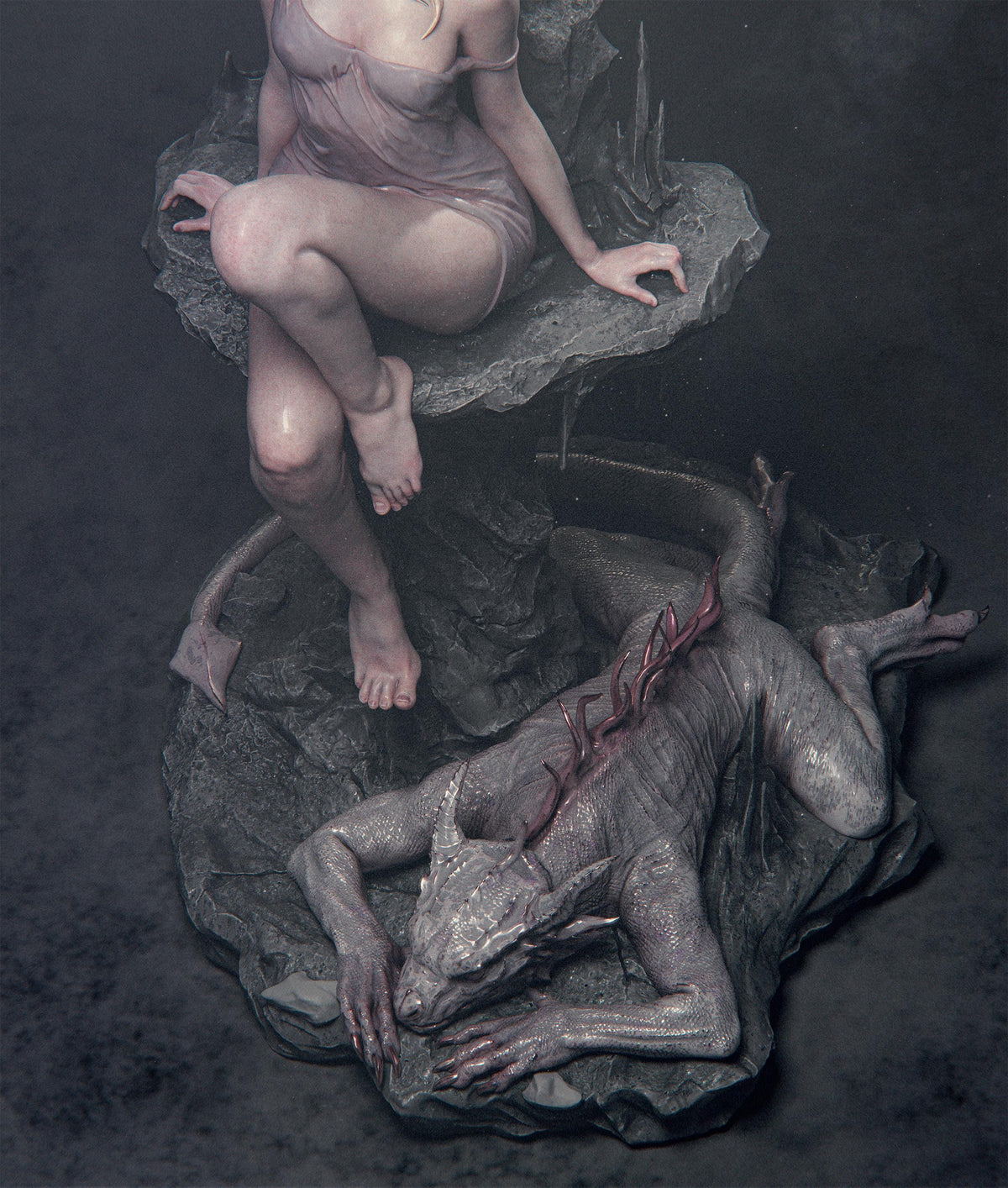 Elegy of Wyrm Statue | Maximum Detailed 12k Resin Printed Figure
