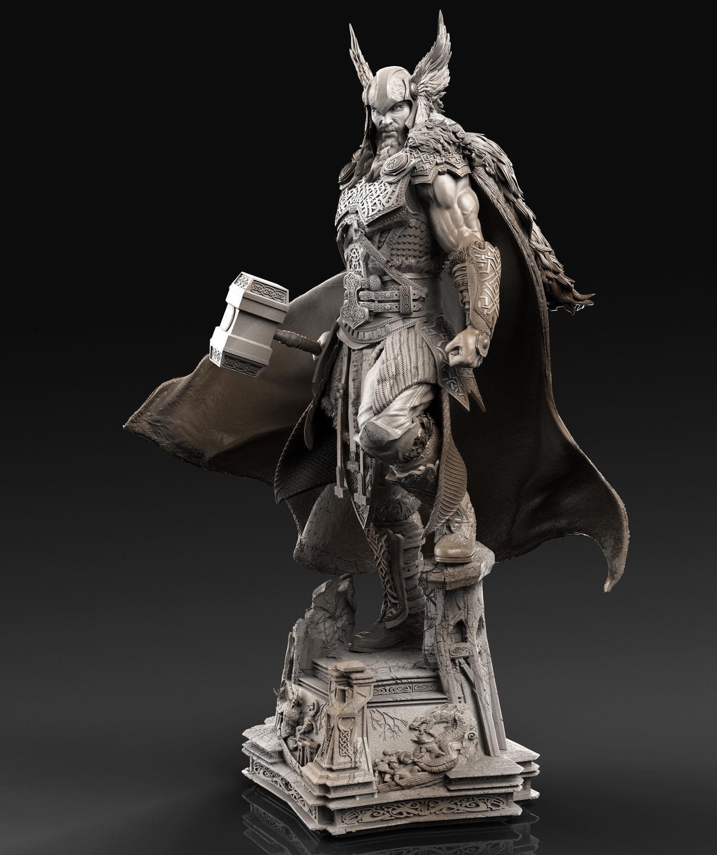 Thor God of Thunder Statue | Maximum Detailed 12k Resin Printed Figure