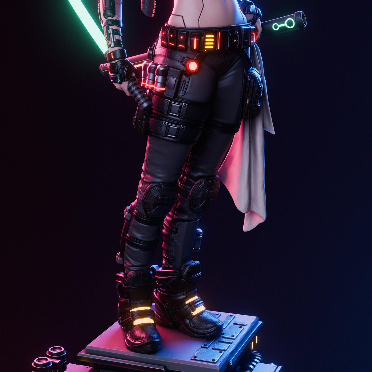 Cyberpunk Samurai Girl Statue | Maximum Detailed 12k Resin Printed Figure