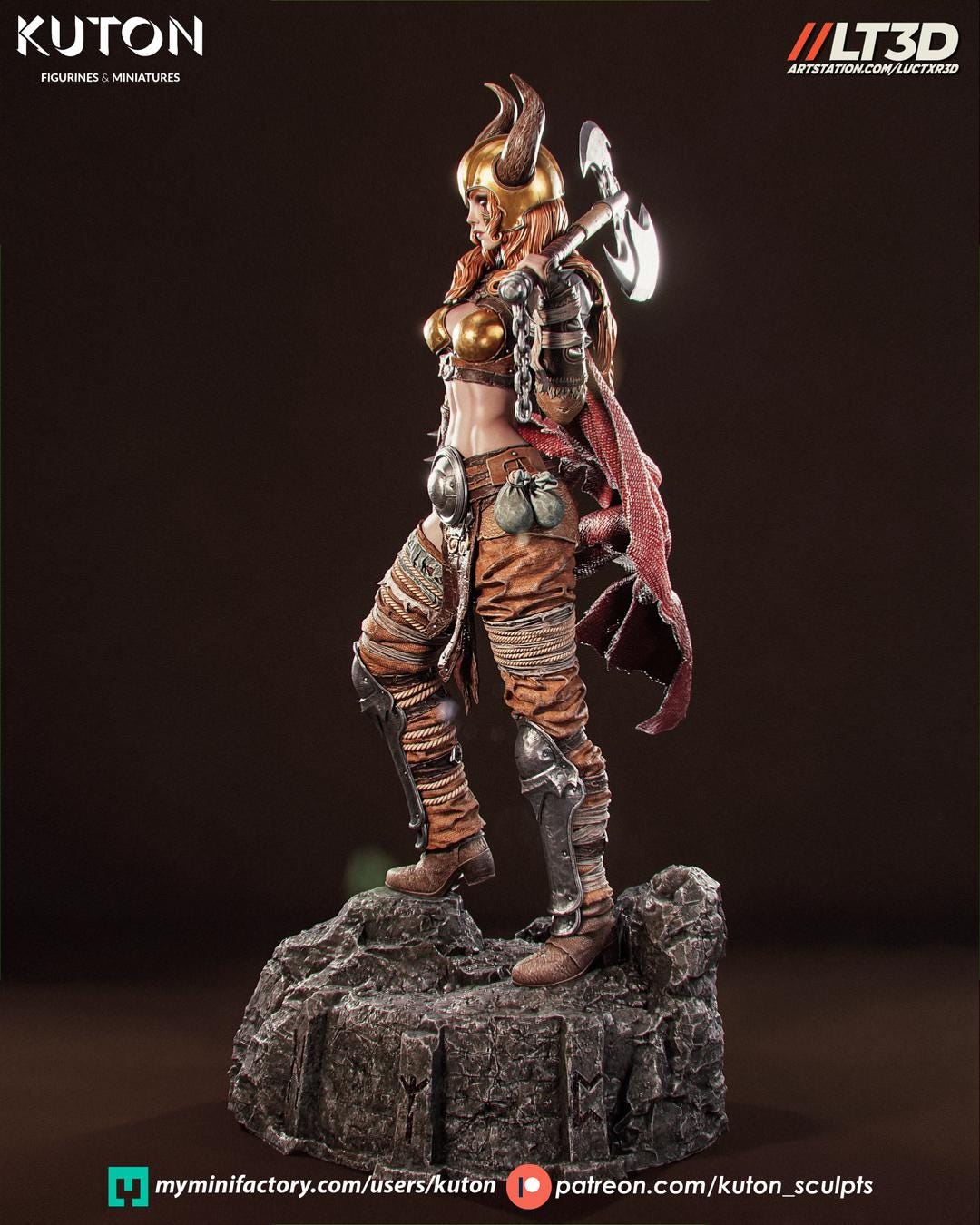 Nordic Valkyrie Warrior Statue – 3D Printed Resin Collectible Figure