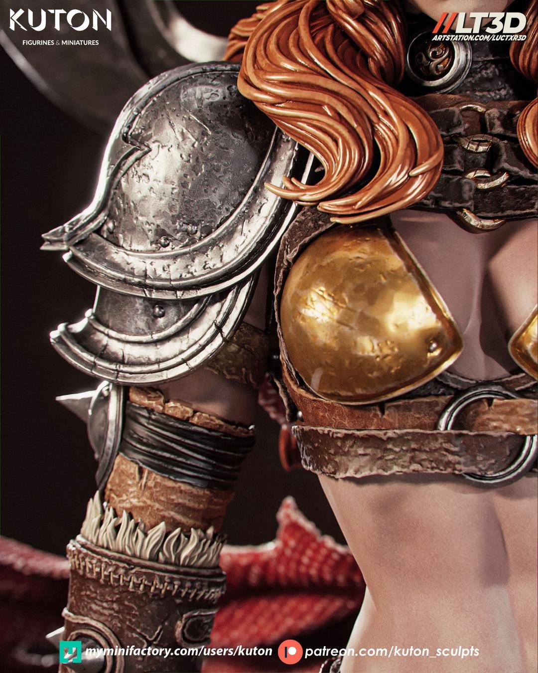 Nordic Valkyrie Warrior Statue – 3D Printed Resin Collectible Figure