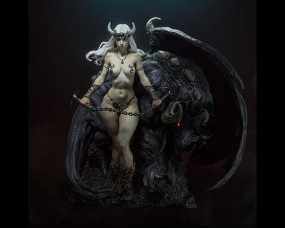 Dragon Tamer Warrior Statue | RPG Collector Statue - Maximum Detailed 12k Resin Printed Figure
