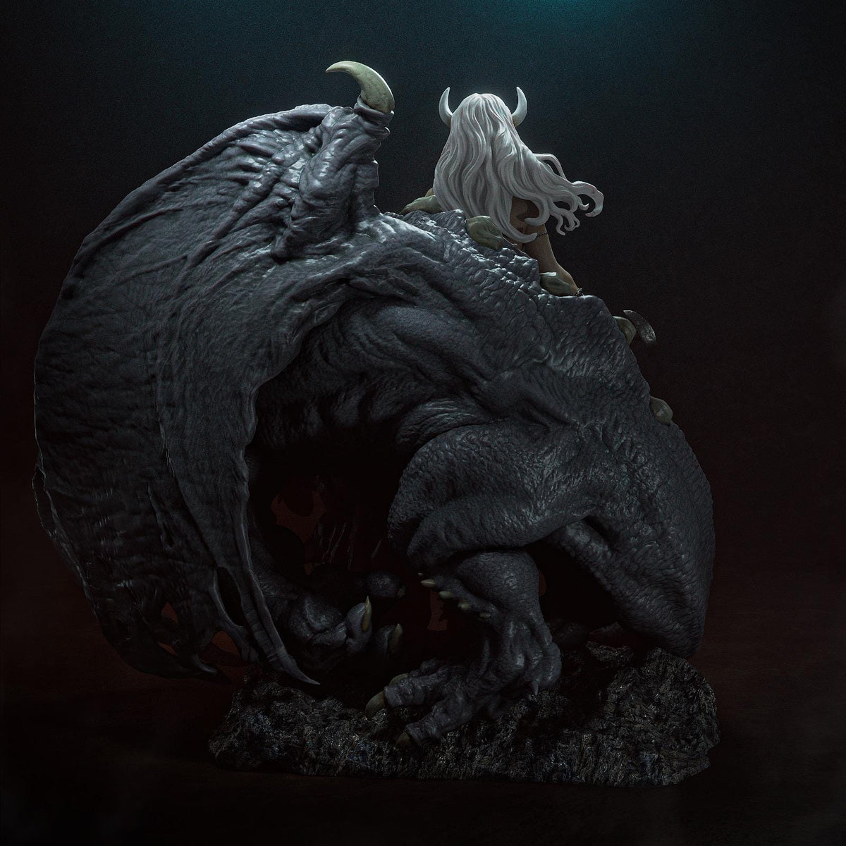 Dragon Tamer Warrior Statue | RPG Collector Statue - Maximum Detailed 12k Resin Printed Figure