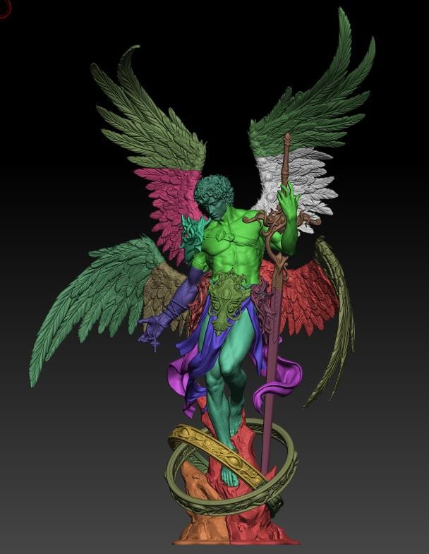 Cherubim Angel Statue | Maximum Detailed 12k Resin Printed Figure