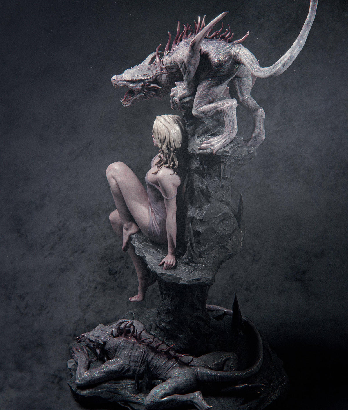 Elegy of Wyrm Statue | Maximum Detailed 12k Resin Printed Figure