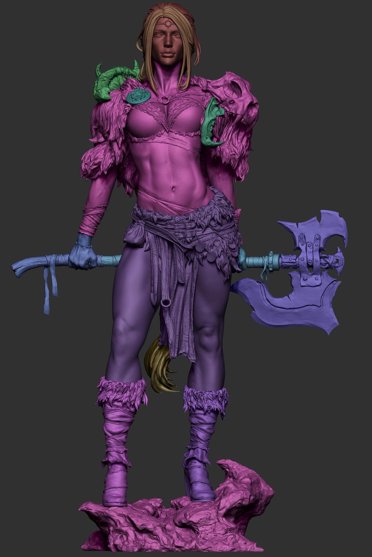 Barbarian Queen Statue | Maximum Detailed 12k Resin Printed Figure
